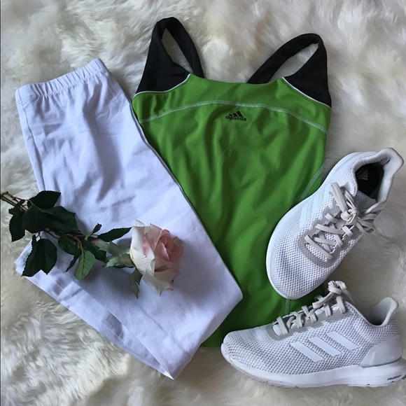 ADIDAS Black and Green Athletic top - Picture 2 of 7